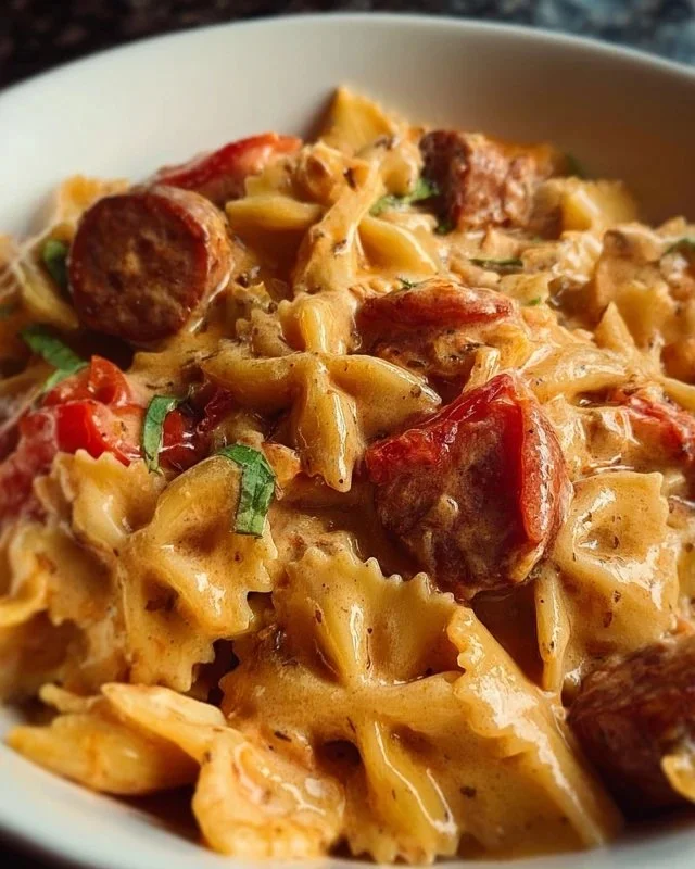 One Pot Creamy Cajun Sausage Pasta