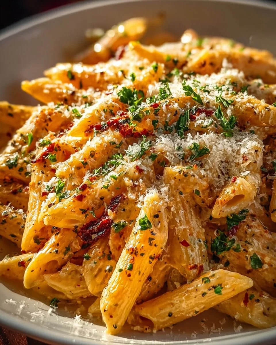 Delicious creamy garlic pasta cooked in one pot for easy preparation