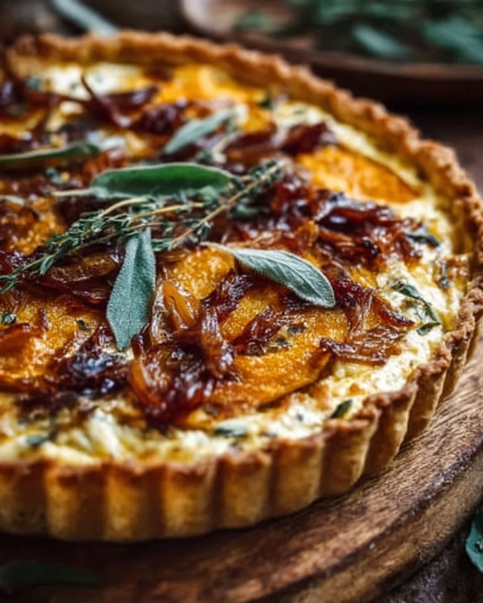 Pumpkin Ricotta & Caramelized Onion Tart