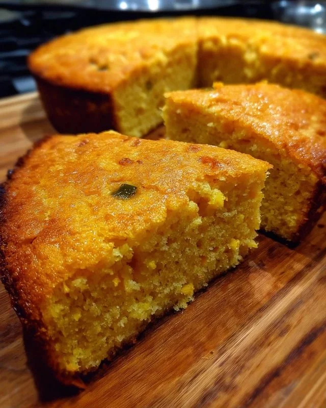 Delicious slice of Creole Cornbread showcasing its golden crust and fluffy texture