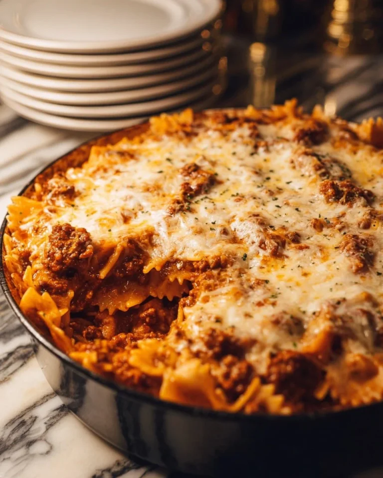 Delicious bowl of Slow Cooker Million Dollar Pasta served with fresh herbs.