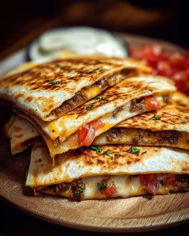 Delicious Smashburger Quesadillas served with fresh ingredients