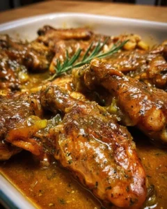 Delicious smothered turkey wings topped with savory gravy