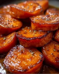 Southern candied sweet potatoes with brown-sugar cinnamon glaze