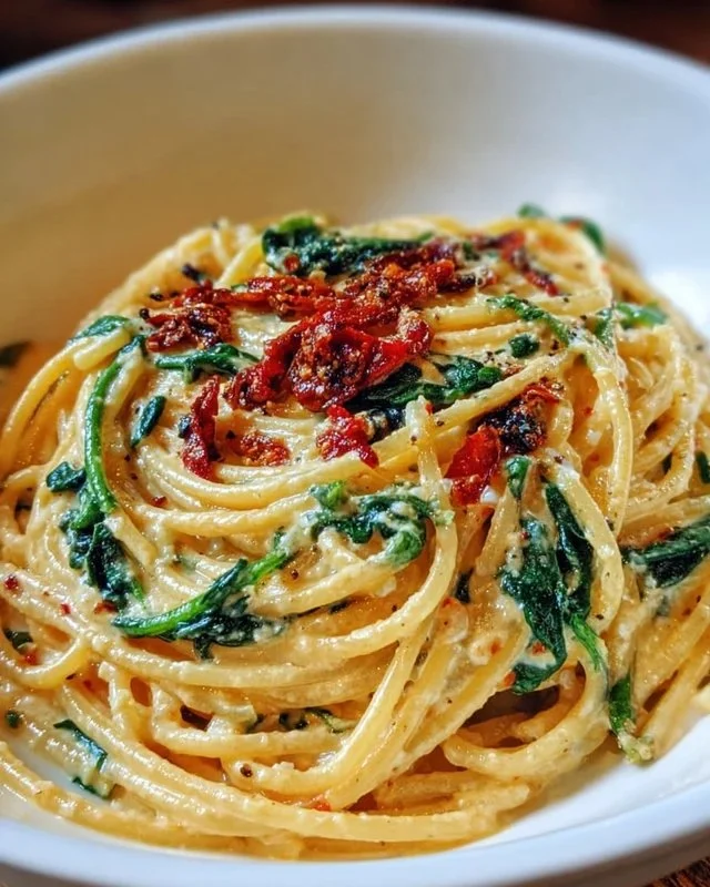 Spaghetti & Spinach with Sun-Dried Tomato Cream Sauce: An Incredible Ultimate Recipe