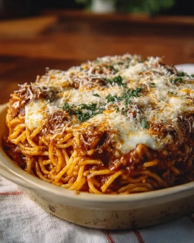 Delicious baked spaghetti recipe inspired by Stanley Tucci