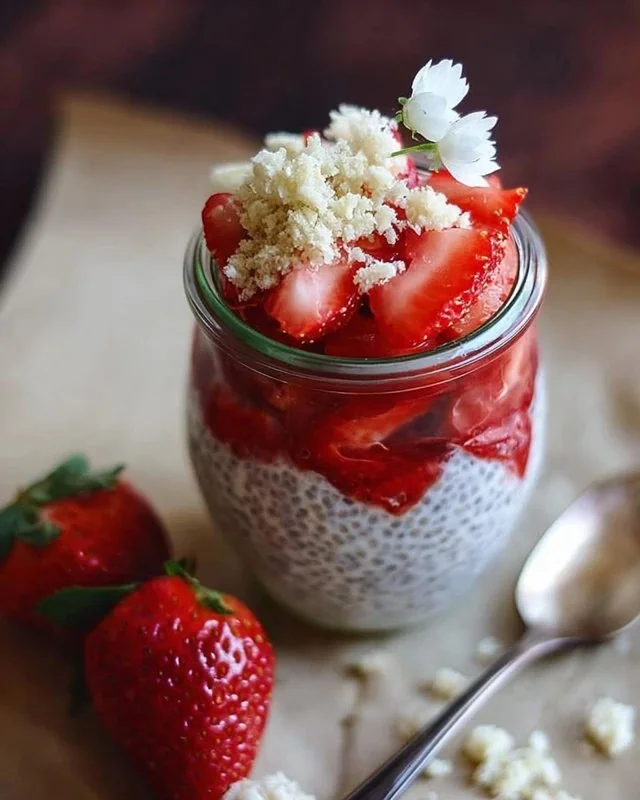 Strawberry Shortcake Chia Pudding