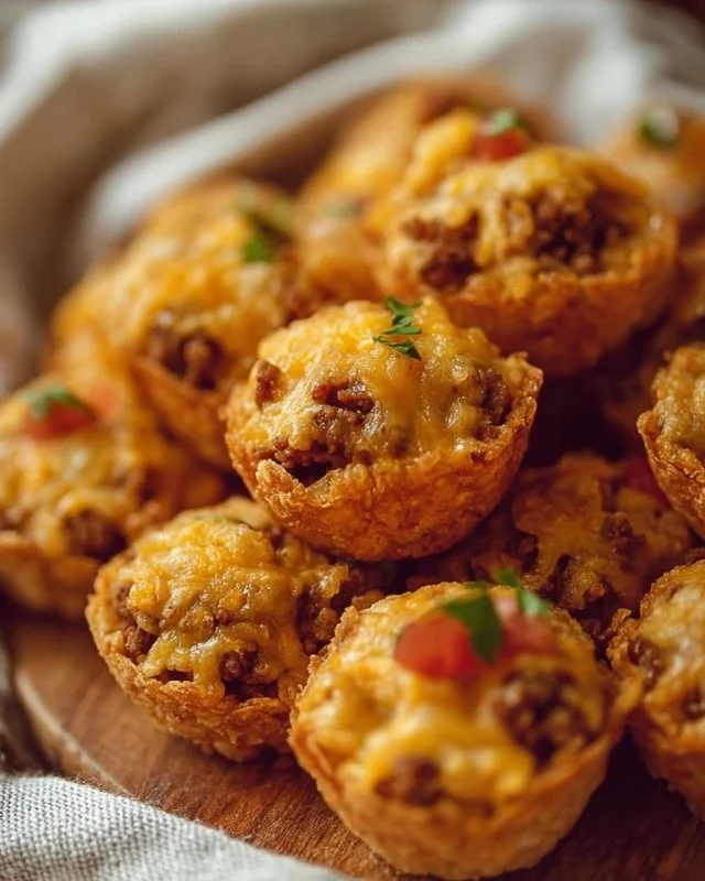 Delicious Taco Ranch Bites served on a platter garnished with herbs