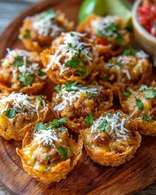 A plate of delicious Taco Ranch Bites topped with fresh ingredients