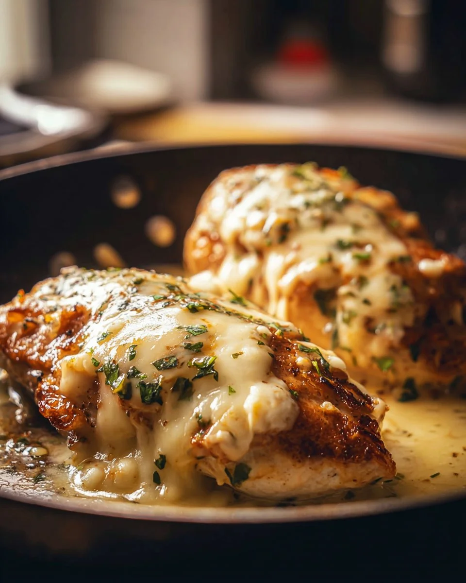 Delicious Texas Roadhouse Smothered Chicken topped with melted Jack Cheese