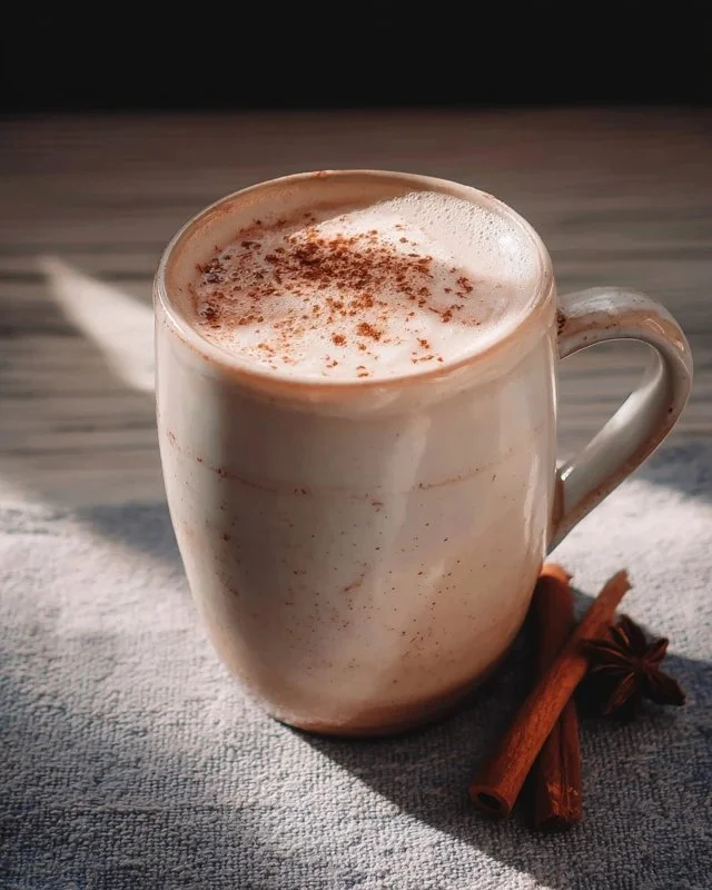 Delicious Vanilla Chai Tea Latte topped with whipped cream and spices.