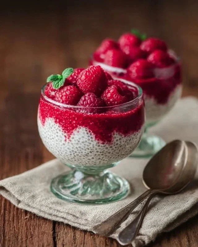 Vanilla Raspberry Chia Pudding