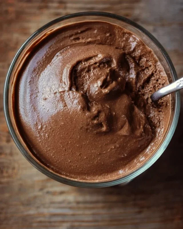 Delicious vegan chocolate pudding in a bowl topped with fresh berries