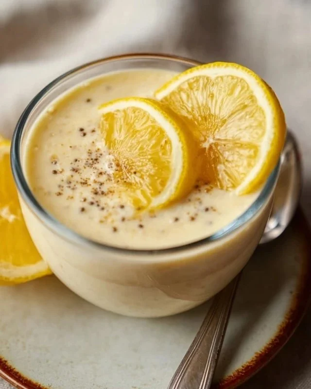 Delicious lemon cream chia pudding topped with fresh lemon zest.