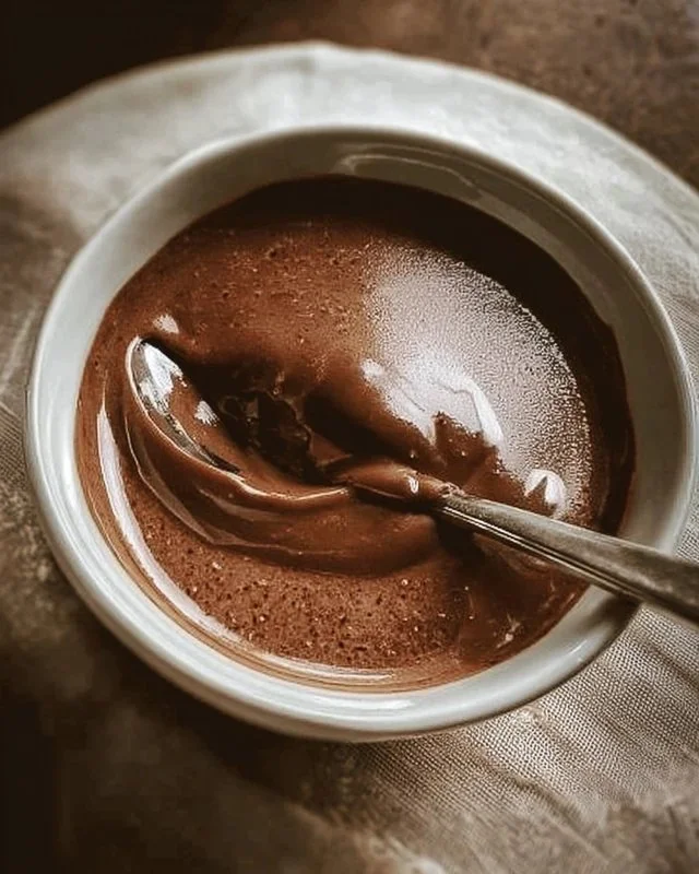 Delicious 10-minute chocolate pudding made with hard boiled eggs.