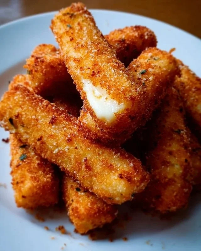 Air Fryer mozzarella sticks served with marinara sauce