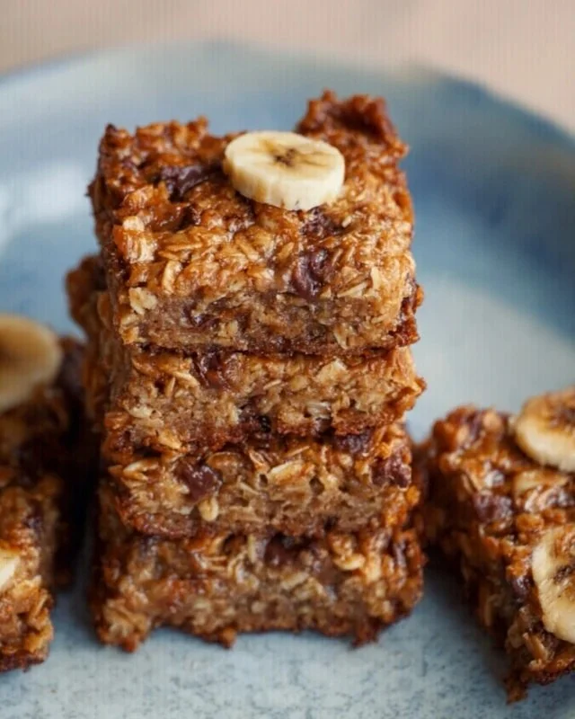 Homemade banana oatmeal bars, a healthy snack option full of flavor and nutrition.