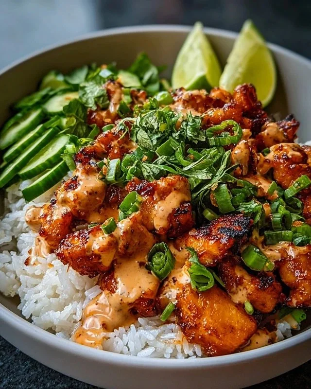 Delicious Bang Bang Chicken Bowl recipe featuring vibrant ingredients and flavors