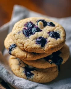 Delicious blueberry cheesecake cookies on a plate ready to enjoy