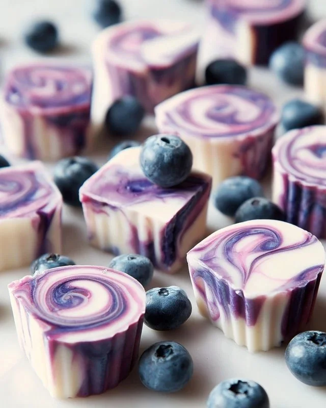 Blueberry Swirl Yogurt Bites - a tasty and healthy snack option