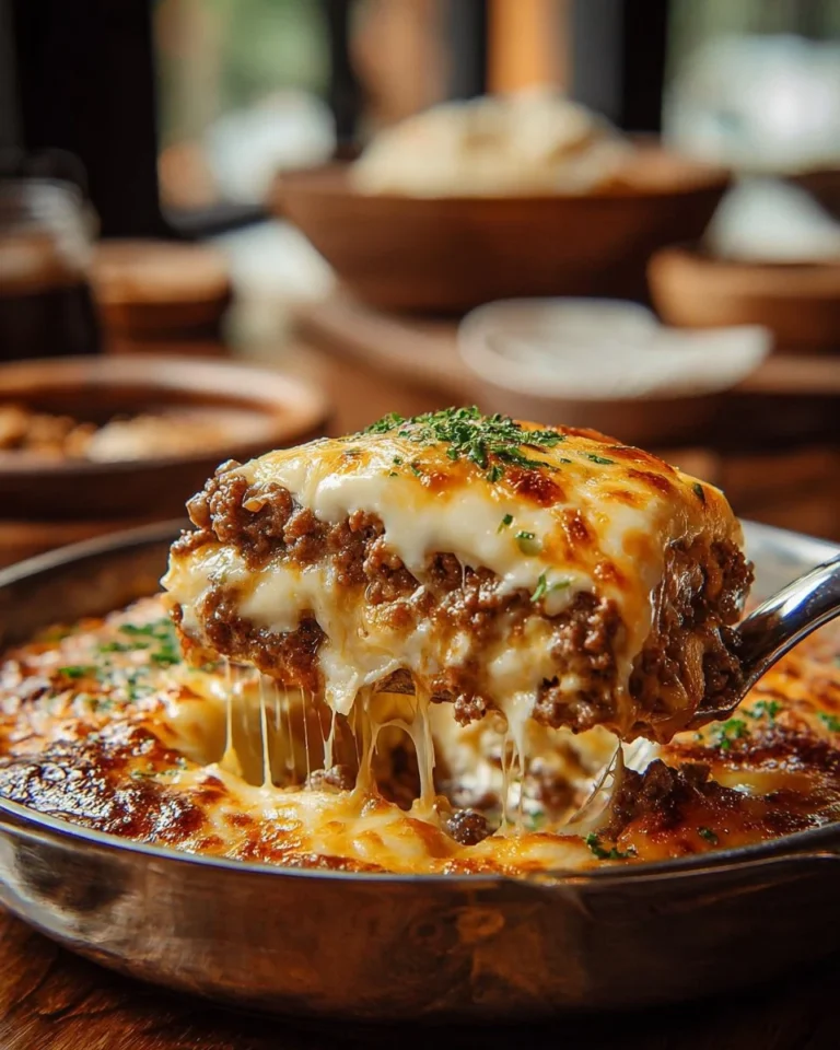 Delicious Cattle Drive Casserole recipe serving dish with fresh ingredients