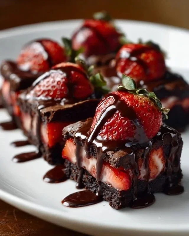 Chocolate Covered Strawberry Brownies