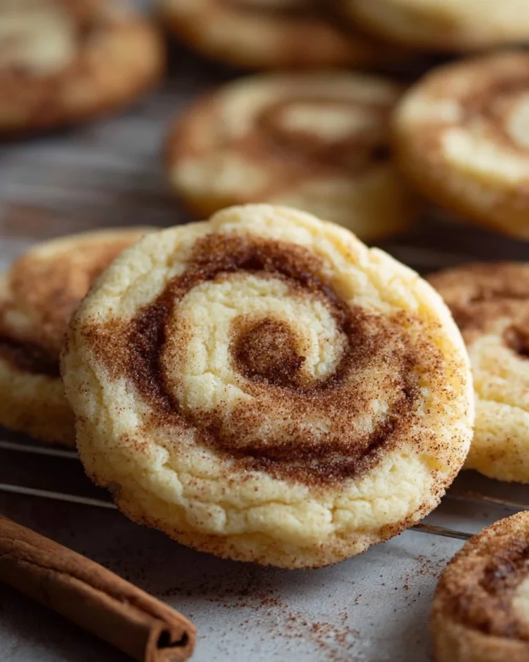 Delicious cinnamon roll cookies on a baking tray with cinnamon and icing