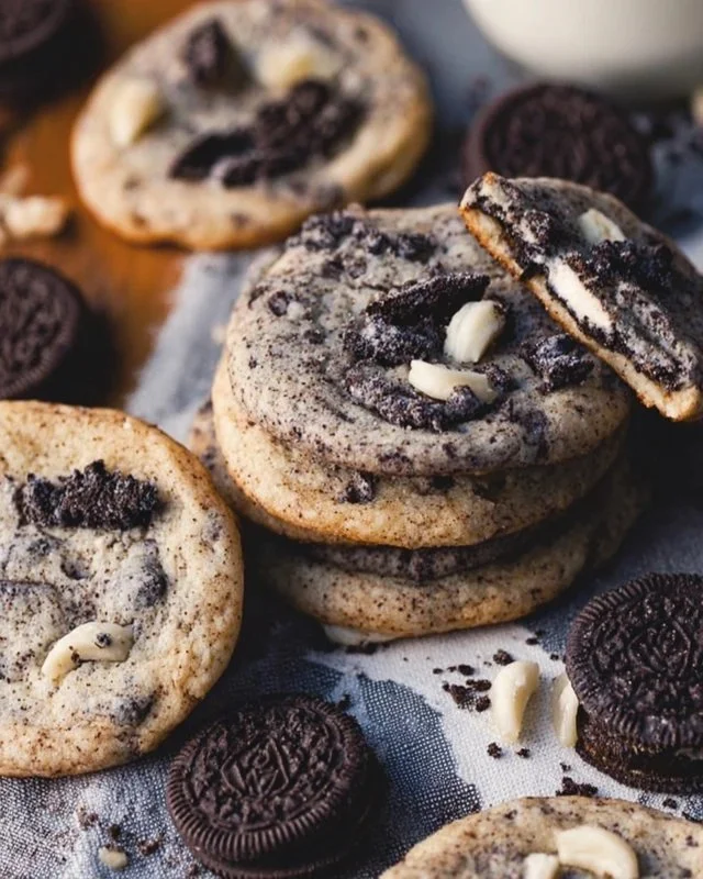 Delicious Cookies and Cream Cookies baked fresh