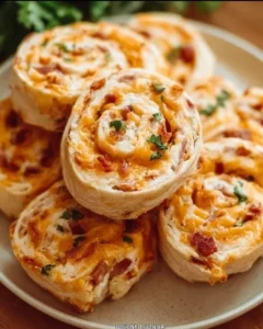 Delicious Crack Chicken Pinwheels served on a platter with fresh herbs.