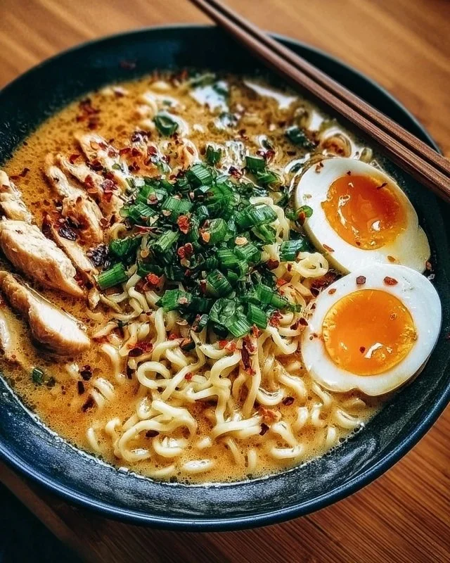 Creamy Garlic Chicken Ramen