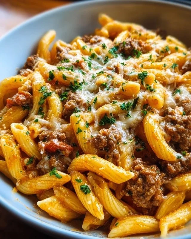 Creamy High Protein Beef Pasta