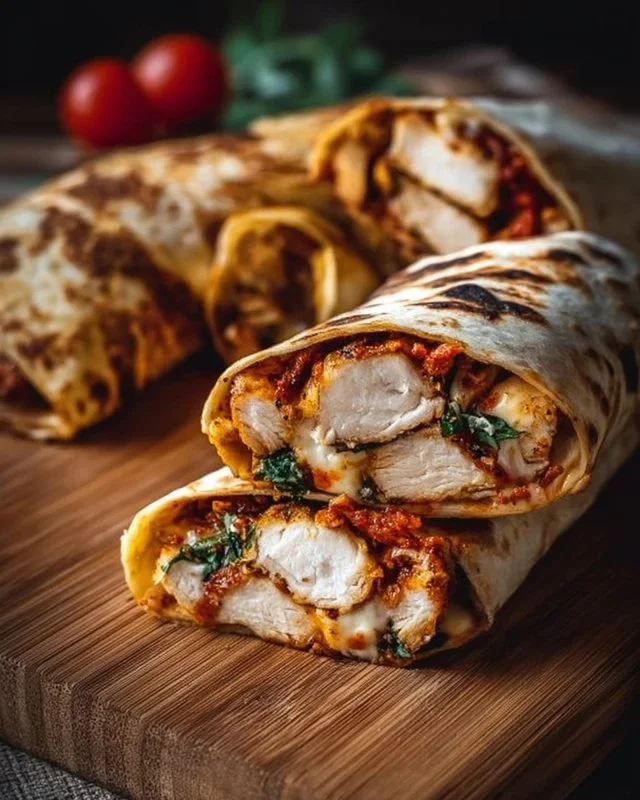 Crispy Air Fryer Chicken & Mozzarella Wraps