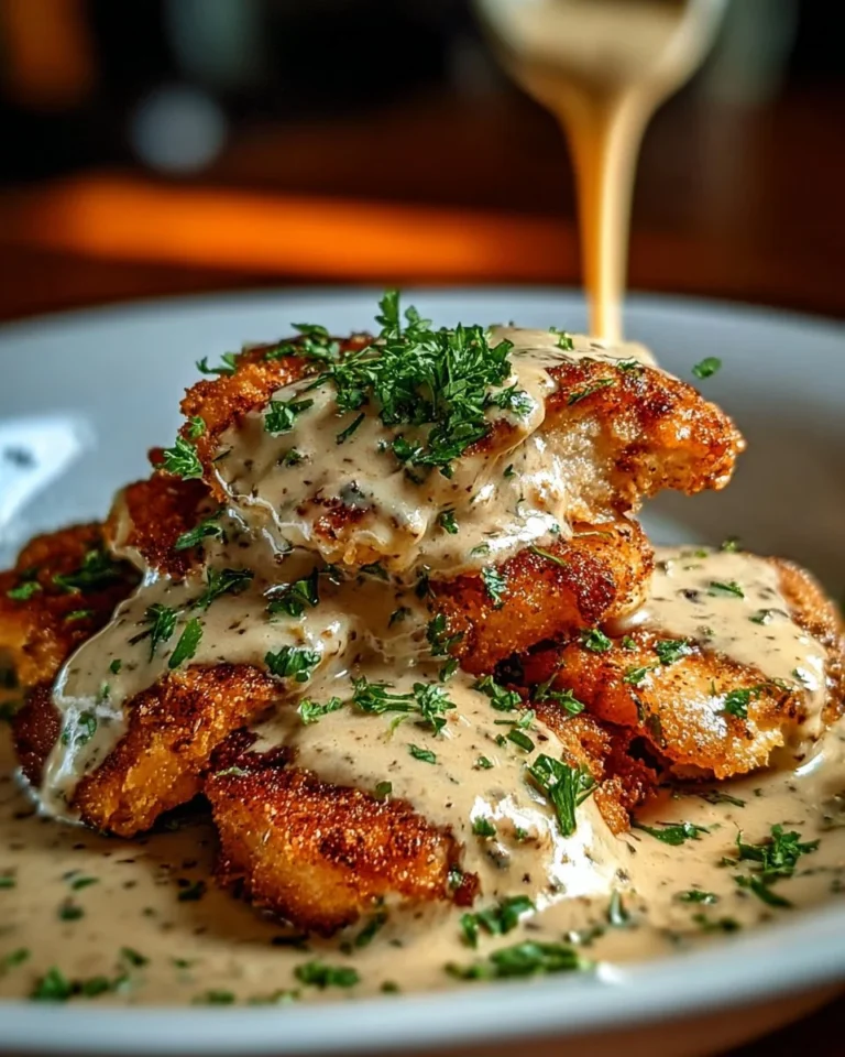 Crispy Parmesan Chicken served with garlic sauce on a plate