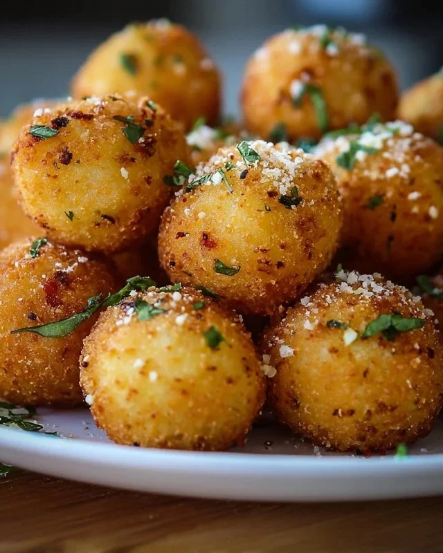 Crispy Parmesan Garlic Potato Balls: Golden Bites of Pure Comfort