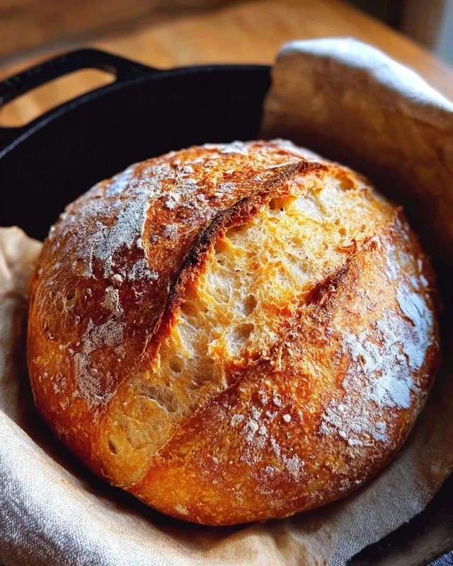 Dutch Oven No Knead Crusty Bread
