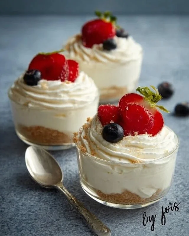 Delicious and creamy cheesecake fluff dessert in a bowl