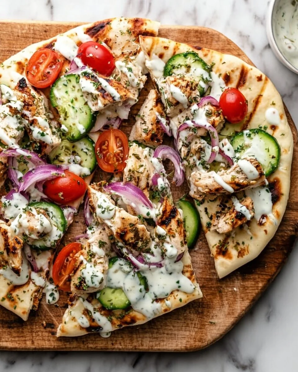 Greek Chicken Flatbread
