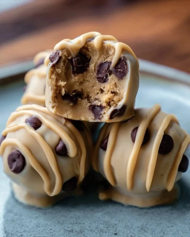 Greek yogurt and peanut butter frozen bites ready to eat