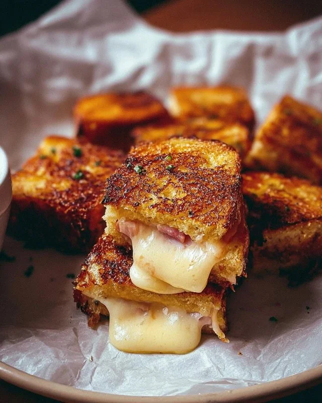 Hawaiian Roll Grilled Cheese sandwich with melted cheese and golden bread.