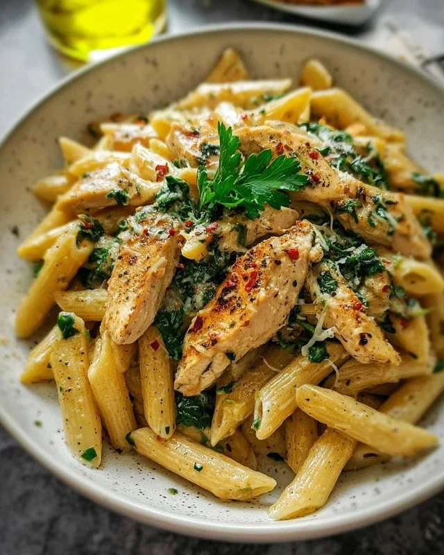 Healthy Garlic Parmesan Chicken Pasta