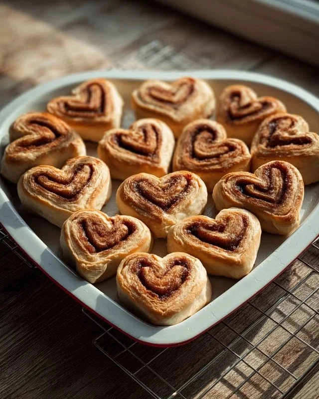 Heart-Shaped Cinnamon Rolls