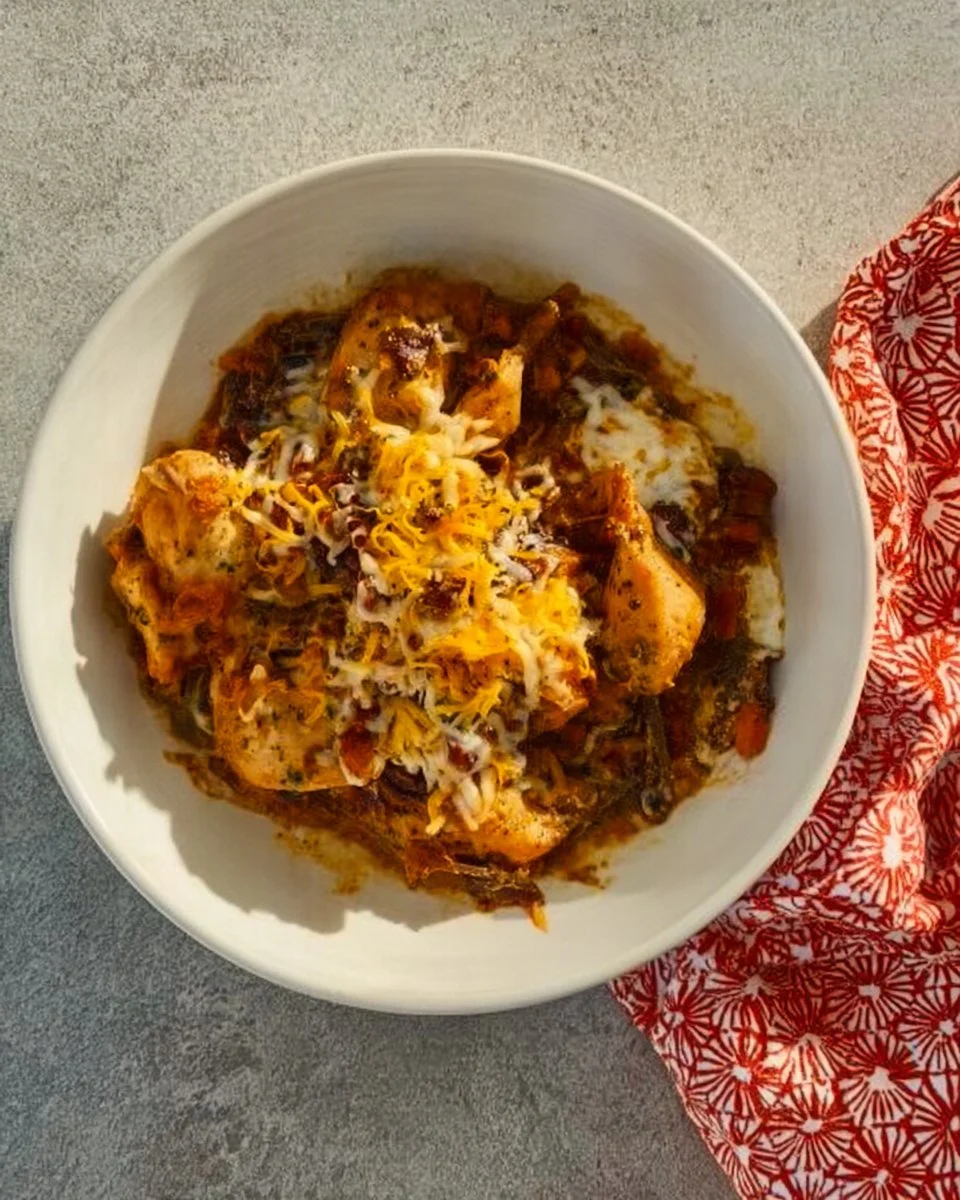 High Protein BBQ Ranch Chicken Bowl topped with fresh ingredients and BBQ sauce