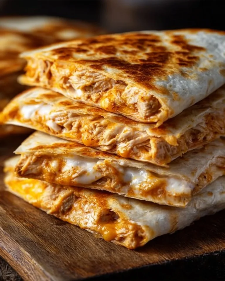 High-protein chicken ranch quesadilla served with fresh ingredients