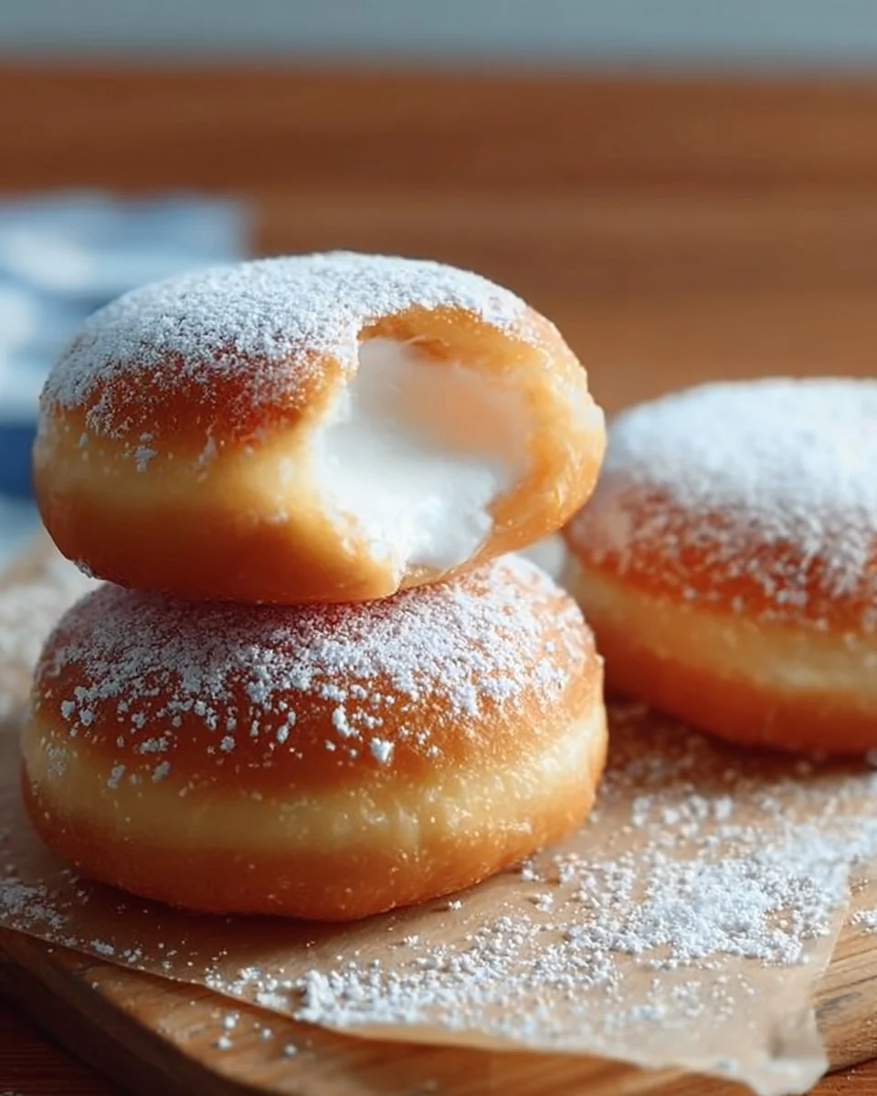 Fluffy Korean milk cream donut with a light texture and creamy filling