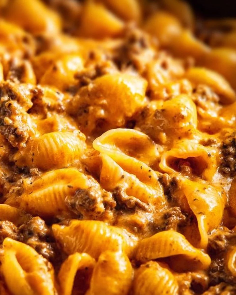 Delicious homemade hamburger helper featuring cheesy pasta and ground beef