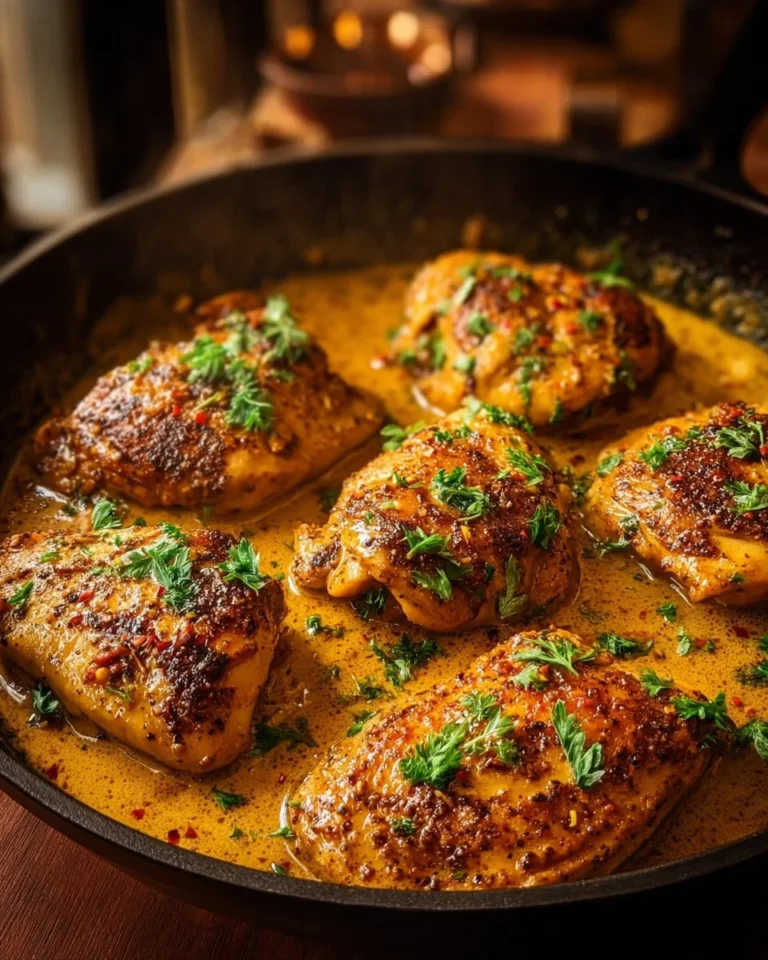 Delicious Cowboy Butter Chicken served with herbs and spices