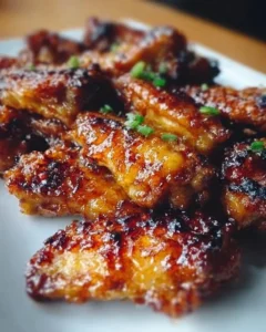 Delicious Pineapple-Teriyaki Wings garnished with pineapple slices