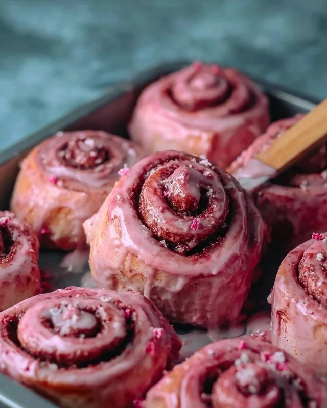 Pink Velvet Cinnamon Rolls