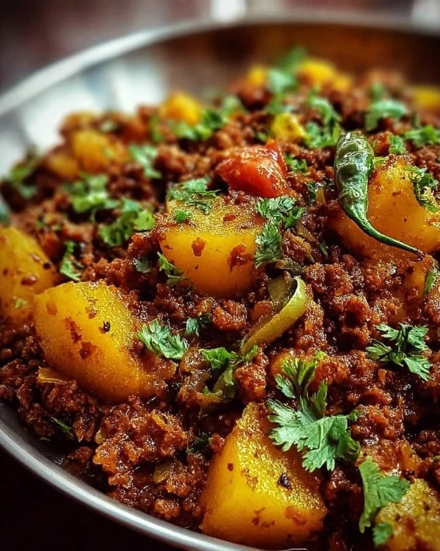 Delicious dish made with potato meat mince served on a plate