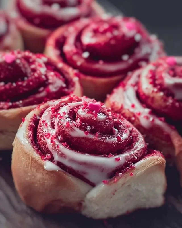 Red Velvet Valentine's Day Cinnamon Rolls